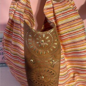 Striped Multicolor Hobo Bag